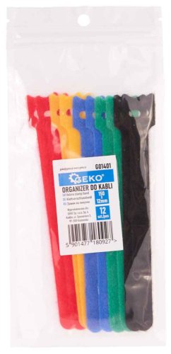 Farbiges Klettband 150 mm x 12 mm, 12 Stück, GEKO