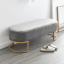 Design-Bank, grauer Samtstoff/Gold-Chrom-Gold, MIRILA NEU (akce)