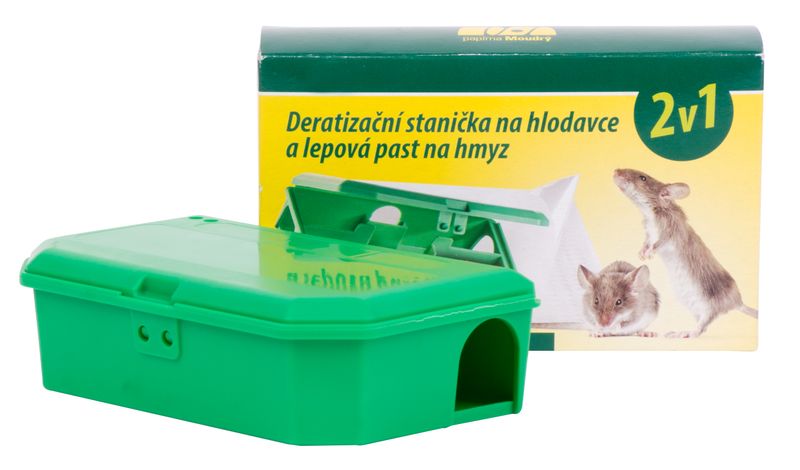 2-in-1 Vernichtungsstation, Nagetiervergiftungsstation, Klebefalle für Insekten