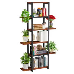 Polica, crno/rustikalno drvo, LEMY