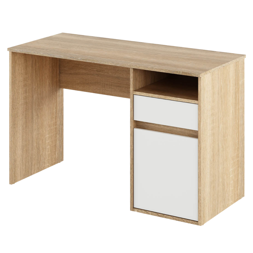 PC-Tisch, Sonoma-Eiche/Weiß, BILI NEU