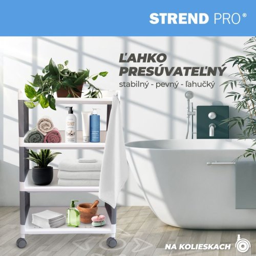 Półka MagicHome Rolly, plastik, 4 półki, 49x29x75,5 cm, na kółkach (akce)