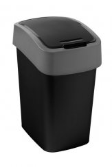 Basket Curver® PACIFIC FLIP BIN 45 Liter, 37,6 x 29,4 x 65,3 cm, schwarz/grau, für Abfall