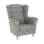 Fotel z fotelem ze stołkiem, patchwork z tkaniny N1, ASTRID