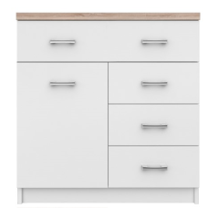 Kommode 1D4S, Weiß/Sonoma-Eiche, TOPTY TYP 12