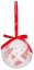 MagicHome karácsonyi labdák, fákkal, 6 db, 7,5 cm, piros/fehér, karácsonyfára