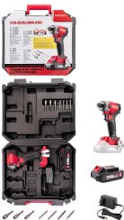 Utahovák Worcraft CIS-S20LiBM-260 ShareSYS, 20V Li-Ion, rázový, 260Nm, bezuhlíkový, SET 1x akumulátor 2.0 Ah + 1x nabíječka, v kufru