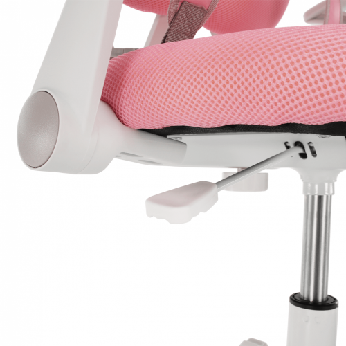 Scaun reglabil cu suport pentru picioare şi curele, roz/alb, ANAIS