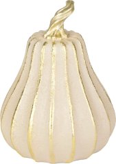 Dekorácia MagicHome Nature, tekvica, polyresin, zlato-béžová, 12,2x12,2x16,2 cm