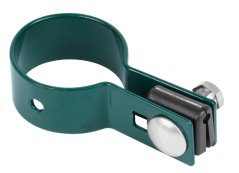 Zacisk Strend Pro EUROSTANDARD, 38 mm, końcowy, zielony, Zn+PVC, RAL6005, do słupka okrągłego (akce)