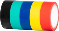 Szalag Stred Pro, 19 mm, L-5 m, PVC, max. 80°C, 600V, szigetelő, többféle szín, ragasztó, csomag. 5 db