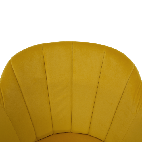 Vrtljivi fotelj, rumen Žamet/bukev, DALIO