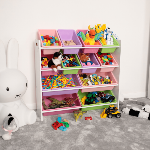 Spielzeug-Organizer/Regal, weiß/mehrfarbig, MAISAN