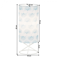 Tischleuchte, Metall/weißer Textilschirm, AVAM