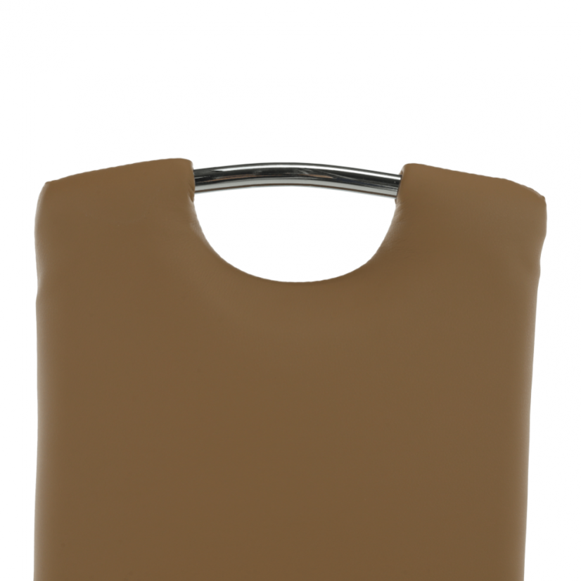 Esszimmerstuhl, Kunstleder beige/chrom, ERVINA