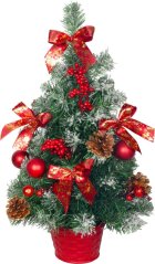 Braduleț MagicHome de Crăciun, împodobit, acoperit de zăpadă, roșu, 50 cm
