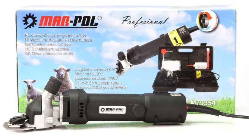 Strižni stroj za ovce z regulacijo, 650 W, širina reza 85 mm, MAR-POL