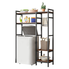 Polcállvány mosógép fölé, sötét tölgy/fekete, DELSIN