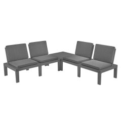 5-dijelni MOLOK antracitni vrtni namještaj s jastucima