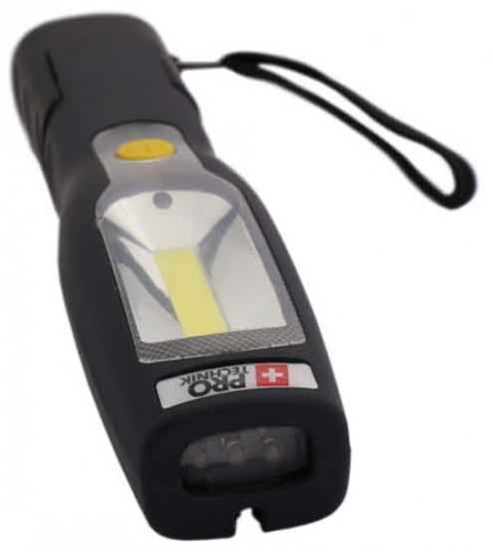 Akkumulátor lámpa, 3W, COB LED. 400 Lumen csuklós talppal, PRO-TECHNIK
