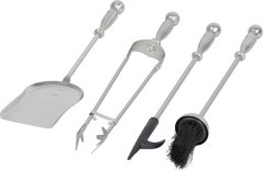 Set coltar Homefire FT53S, pentru semineu, 4 bucati, nichelat, 53 cm