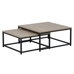 Stoliki kawowe, zestaw 2 szt., dąb sonoma/czarny, KASTLER 2 NOWY TYP 1