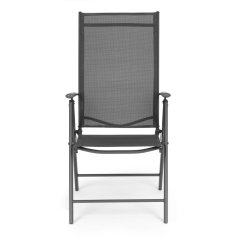 Set de 2 scaune de grădină pliabile din oțel cu spătar reglabil MultiGarden - gri