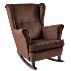 Gugalni stol s krili, rjava/oreh, TEJA