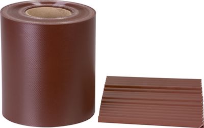 Tape Strend Pro EUROSTANDARD, 190 mm, L-35 m, ecranare, maro mahon, acoperire, pentru panouri de gard, PVC, RAL8016