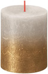 Lumanare bolsius Rustic, Craciun, Sunset Sandy Grey+ Gold, 80/68 mm
