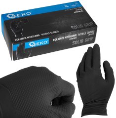 Nitrilhandschuhe schwarz, 50er Set, Größe XL, SOLID GRIP, GEKO