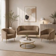 Design fotel, barna Velvet szövet/gold króm-arany, BAGY