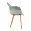Fotelja, tkanina patchwork mentol/smeđa/bukva, KADIR NEW TIP 5