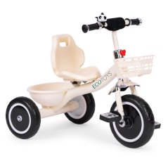 Tricicletă cu mânere antiderapante, clopoțel, coș, bej, ECOTOYS (promoție)