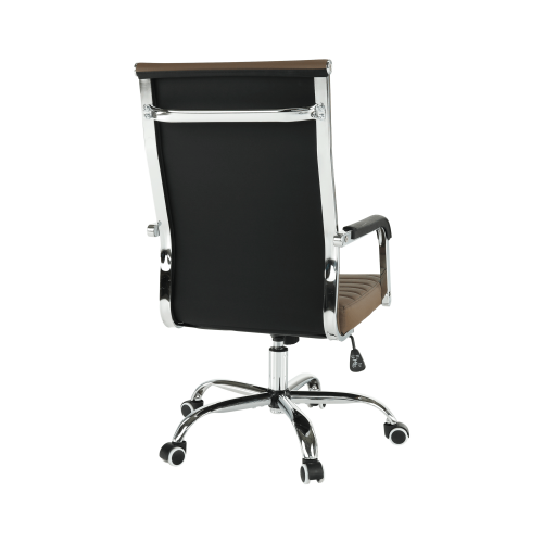 Krzesło biurowe, ekoskóra/metal, ciemnoszary/chrom, FARAN