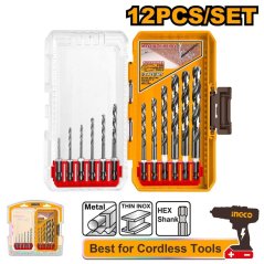Burghiu metalic HSS, set 12d, 1-10mm INGCO Industrial