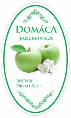 Naljepnica za boce JABLKOVICA domaće zelje. ovalne bijele, 16 kom KLC naljepnica (akce)