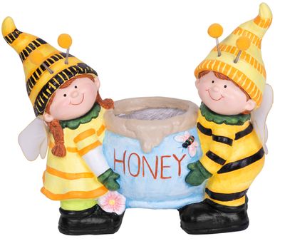 Dekoracja MagicHome, Pszczoły trzymające doniczkę, ceramika, 42x19,5x37 cm