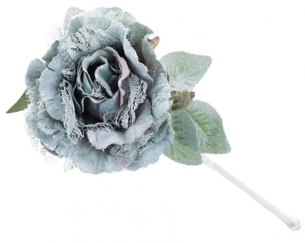 Kvet MagicHome, pivónia s listom, zelená, stonka, veľkosť kvetu: 12 cm, dĺžka kvetu: 23 cm, bal. 6 ks