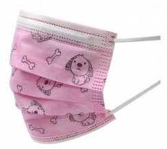 Otroška 3-slojna draperija za enkratno uporabo, roza, pakiranje 10