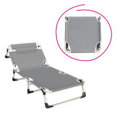 Gartenliege, grau/beige, BOVRY