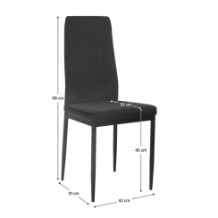Jedálenská stolička, tmavosivá/čierna, ENRA