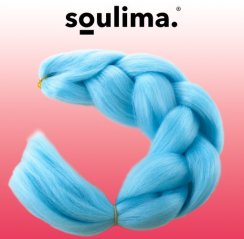 Syntetické vlasy v copech - modré (akce)