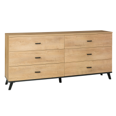 Kommode, Lefkada-Eiche/Schwarz, SIRAN TYP 5