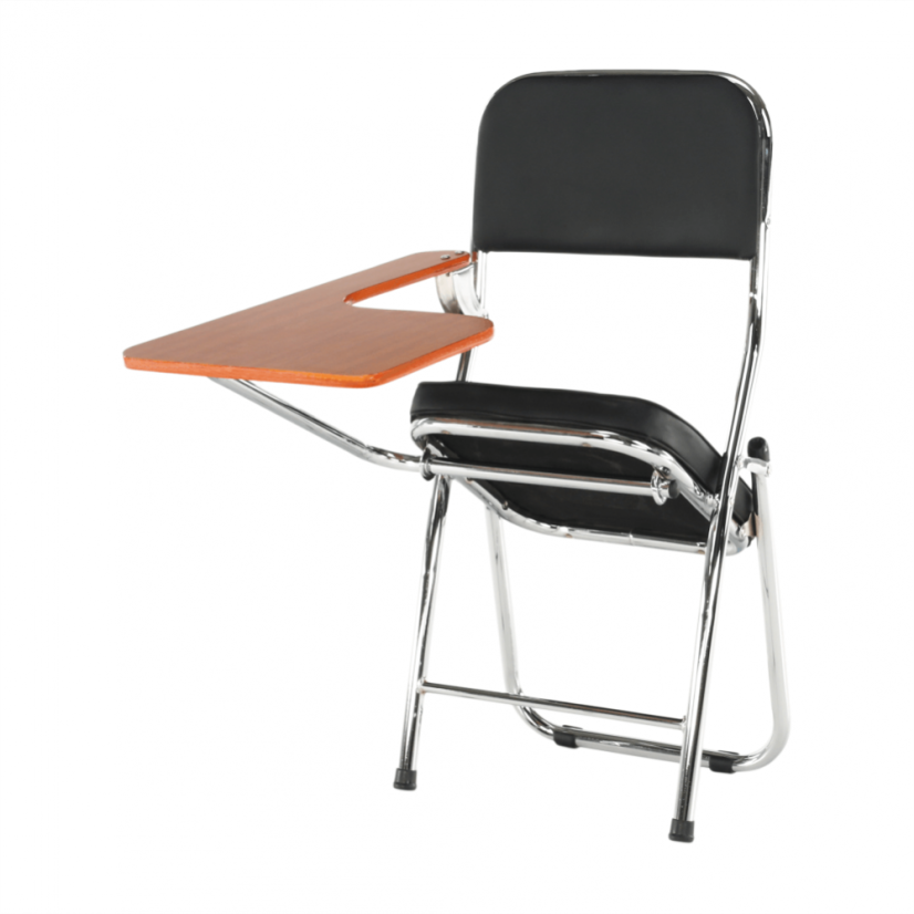 Stuhl mit Schreibtafel, schwarz/natur, TEKER