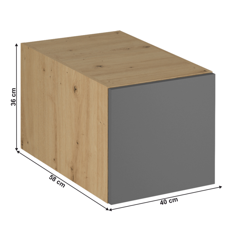 Oberschrank, Artisan-Eiche/Graumatte, LANGEN N40