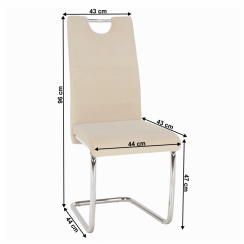 Jídelní židle, béžová Dulux Velvet látka/světlé šití, ABIRA NEW