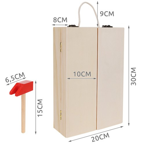Škatla + set lesenega orodja 22697