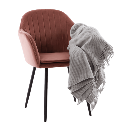 Dizajnerski fotelj, rožnato rjava tkanina Velvet, ZIRKON