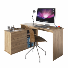 Universeller PC-Ecktisch, Artisan-Eiche, TERINO